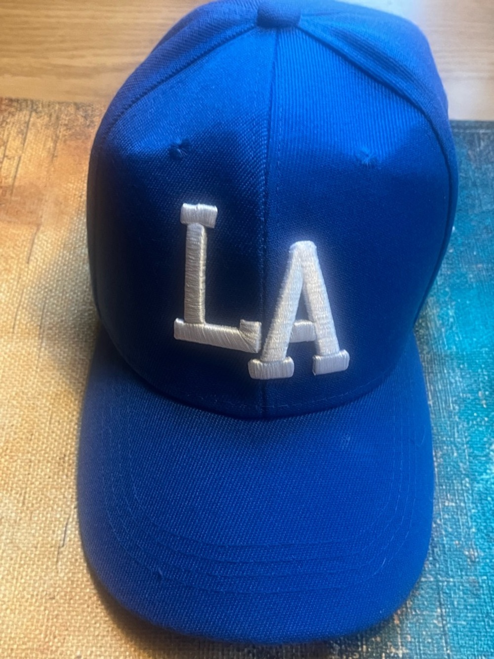 Royal Blue Baseball Cap with White LA Logo